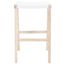 Aariz Rectangle Barstool in White and Natural
