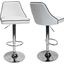 Aaron Presley Faux Leather Adjustable Swivel Bar Stool Set of 2 In White