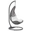 Abate Gray and White Outdoor Patio Swing Chair With Stand