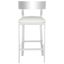 Abby White and Chrome 35 Inch Stainless Steel Counter Stool