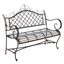 Abner Wrought Iron 45.75 Inch with Outdoor Garden Bench in Rustic Brown