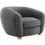 Abundant Boucle Upholstered Fabric Arm Chair In Gray