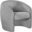 Acadia Boucle Fabric Accent Chair In Grey