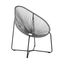 Acapulco Indoor Outdoor Steel Papasan Lounge Chair with Gray Rope