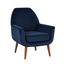 Accera Mid-Century Velvet Arm Chair In Navy Blue