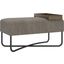 Ace Bench In Mocha Fabric With Black Painted Base And Dark Oak Tray