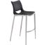 Ace Black and Brushed Stainless Steel Bar Chair Set Of 2