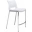 Ace White and Brushed Stainless Steel Counter Chair Set Of 2
