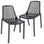 Acken Plastic Stackable Dining Chair Set of 2 In Black