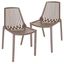 Acken Plastic Stackable Dining Chair Set of 2 In Taupe