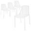 Acken Plastic Stackable Dining Chair Set of 4 In White