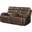 Acme Aashi Motion Loveseat With Console In Brown Leather