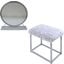 Acme Adao Vanity Mirror And Stool In White And Chrome Finish