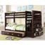 Acme Allentown Twin Over Twin Bunk Bed With Storage Ladder And Trundle In Espresso