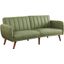 Acme Bernstein Adjustable Sofa In Green Linen and Walnut Finish