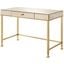 Acme Canine Writing Desk In Smoky Mirrored And Champagne Finish
