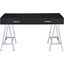 Acme Coleen Built-In Usb Port Writing Desk In Black High Gloss And Chrome Finish