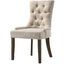 Acme Farren Side Chair In Beige Fabric And Espresso Finish