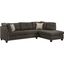 Acme Laurissa Sectional Sofa And Ottoman With 2 Pillows In Grey Linen
