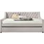 Acme Lianna Full Daybed And Twin Trundle In Fog Fabric