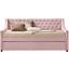 Acme Lianna Twin Daybed And Trundle In Pink Velvet