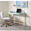 Acme Midriaks Writing Desk With Usb In Baby Blue And Gold Finish