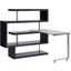 Acme Raceloma Writing Desk With Shelf In Black High Gloss Finish