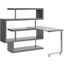 Acme Raceloma Writing Desk With Shelf In Gray High Gloss Finish