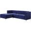 Acme Sullivan Sectional Sofa In Navy Blue Velvet