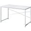 Acme Tennos Writing Desk In White And Chrome Finish
