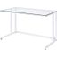 Acme Tyrese Writing Desk In Clear Glass And White Finish