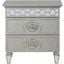 Acme Varian Nightstand In Silver And Mirrored Finish