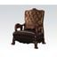 Acme Versailles Living Room Chair in Golden Brown Velvet and Cherry Oak
