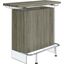 Acosta Rectangular Bar Unit with Footrest and Glass Side Panels In Weathered Grey