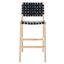Adah Leather Bar Stool in Black and Natural