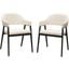 Adele Dining Chairs Set of 2 In Cream Fabric With Black Powder Coated Metal Frame