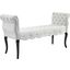 Adelia White Chesterfield Style Button Tufted Performance Velvet Bench