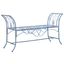 Adina Wrought Iron 51.25 Inch with Outdoor Garden Bench in Antique Blue