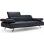 Adrian Anthercite Dandy Leather Loveseat