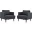 Agile Gray Upholstered Fabric Arm Chair Set of 2
