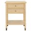 Ahab 2 Drawer 1 Shelf Accent Table in Gold