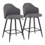 Ahoy 26 Inch Counter Stool Set of 2 In Grey