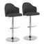 Ahoy Adjustable Barstool Set of 2 In Charcoal