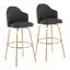 Ahoy Bar Stool Set of 2 In Charcoal