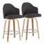 Ahoy Counter Stool Set of 2 In Charcoal