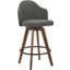 Ahoy Mid-Century Counter Stool In Walnut And Grey Fabric