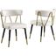 Aireys Ivory Faux Leather Armless Chair With Gold Accents Set of 2