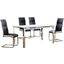 Ajay 5 Piece Rectangular Faux Leather Dining Set In Black