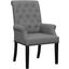 Alana Upholstered Tufted Arm Chair with Nailhead Trim In Grey/Rustic Espresso