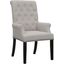 Alana Upholstered Tufted Arm Chair with Nailhead Trim In Sand/Rustic Espresso